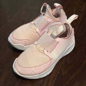 Nike Kids Pink Slip-On Sneakers with Hook Strap